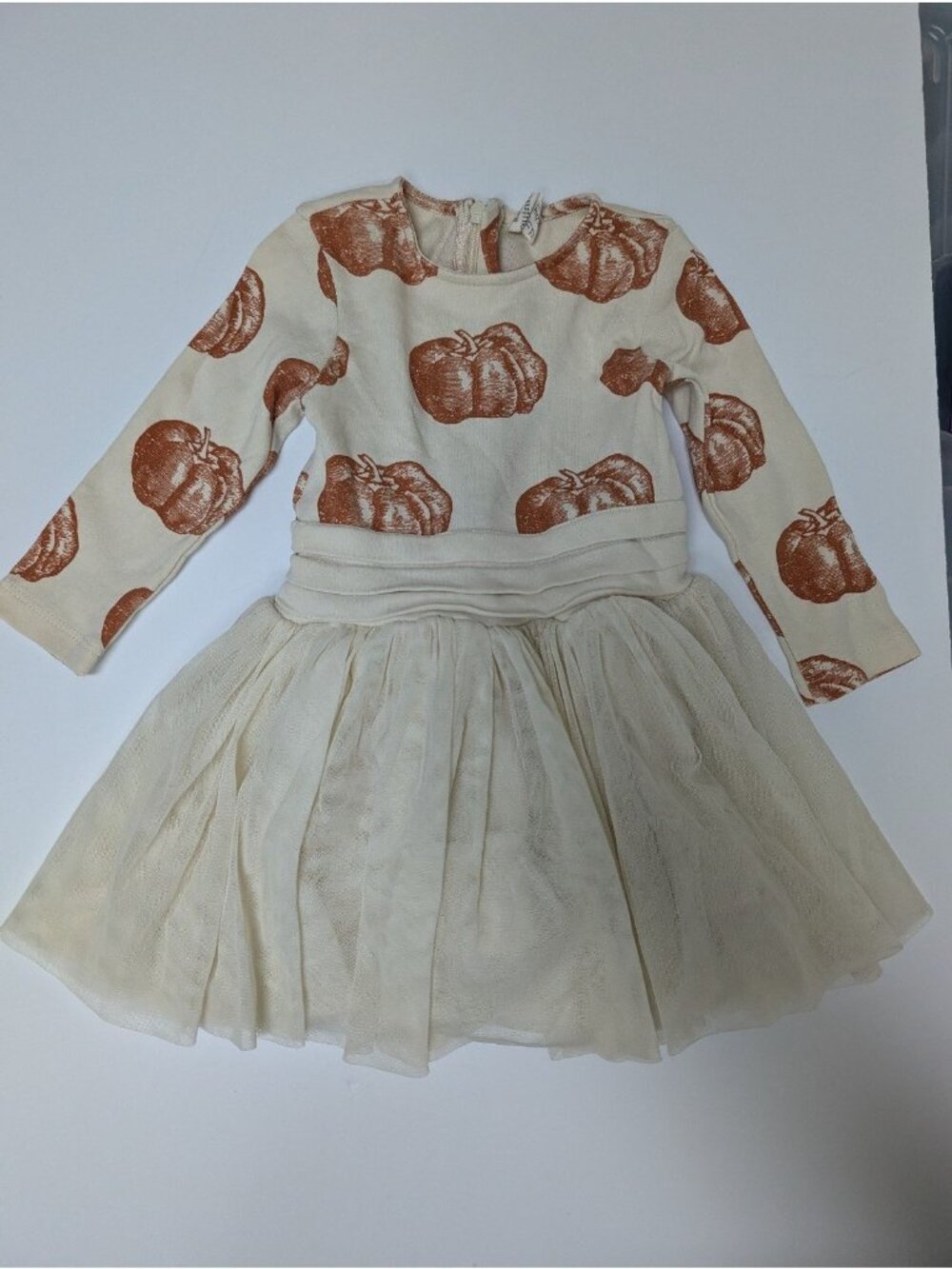 Kate Quinn Organic Cotton Harvest Pumpkins Tulle Dress 12-18 Months Spooky